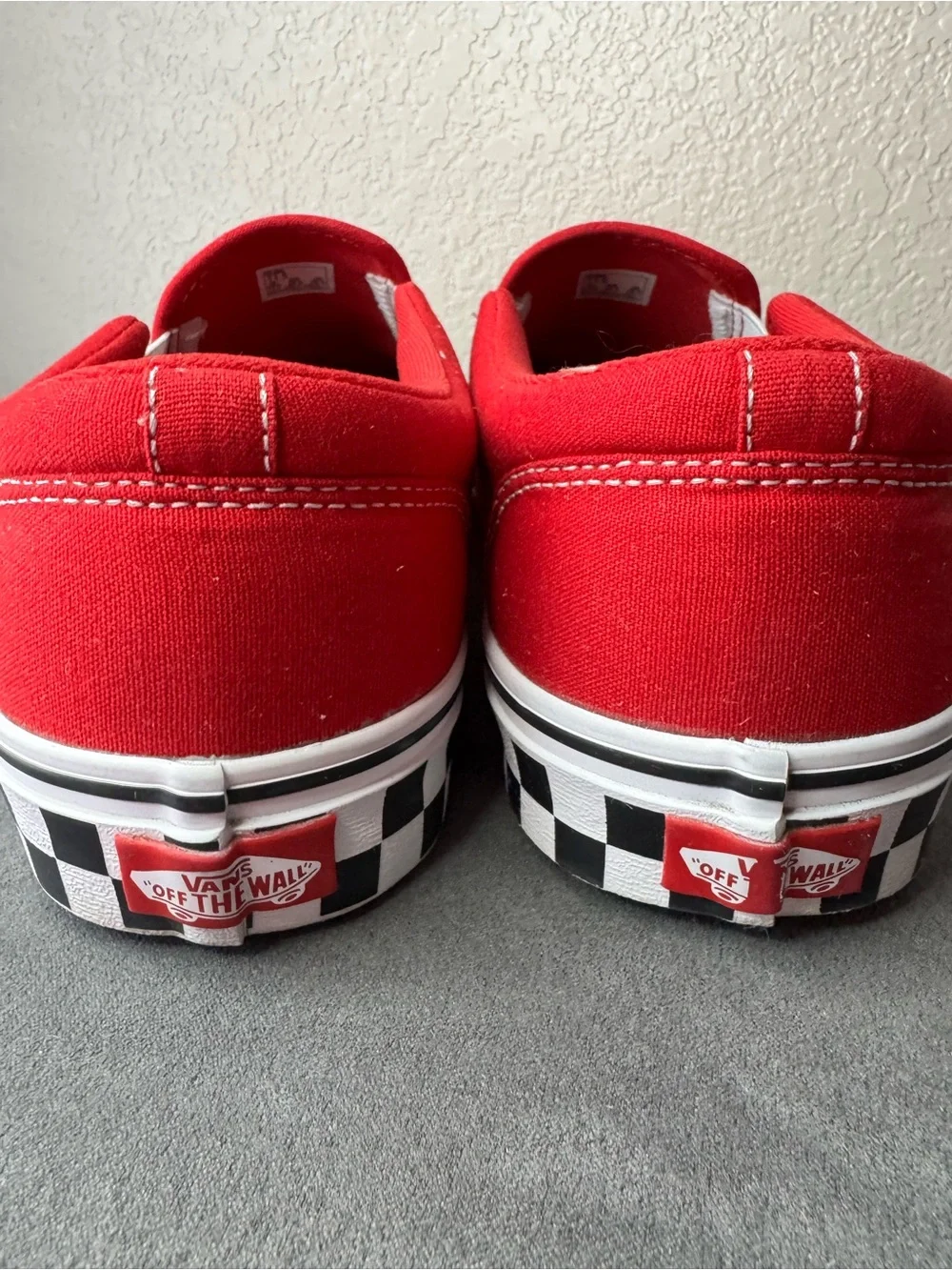 Vans Classic Slip-On Red Checkerboard Sole Sneakers Men’s 11.5